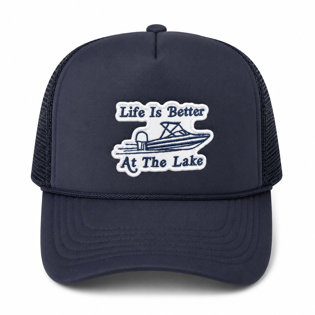 Life Is Better At The Lake Navy Trucker Hat